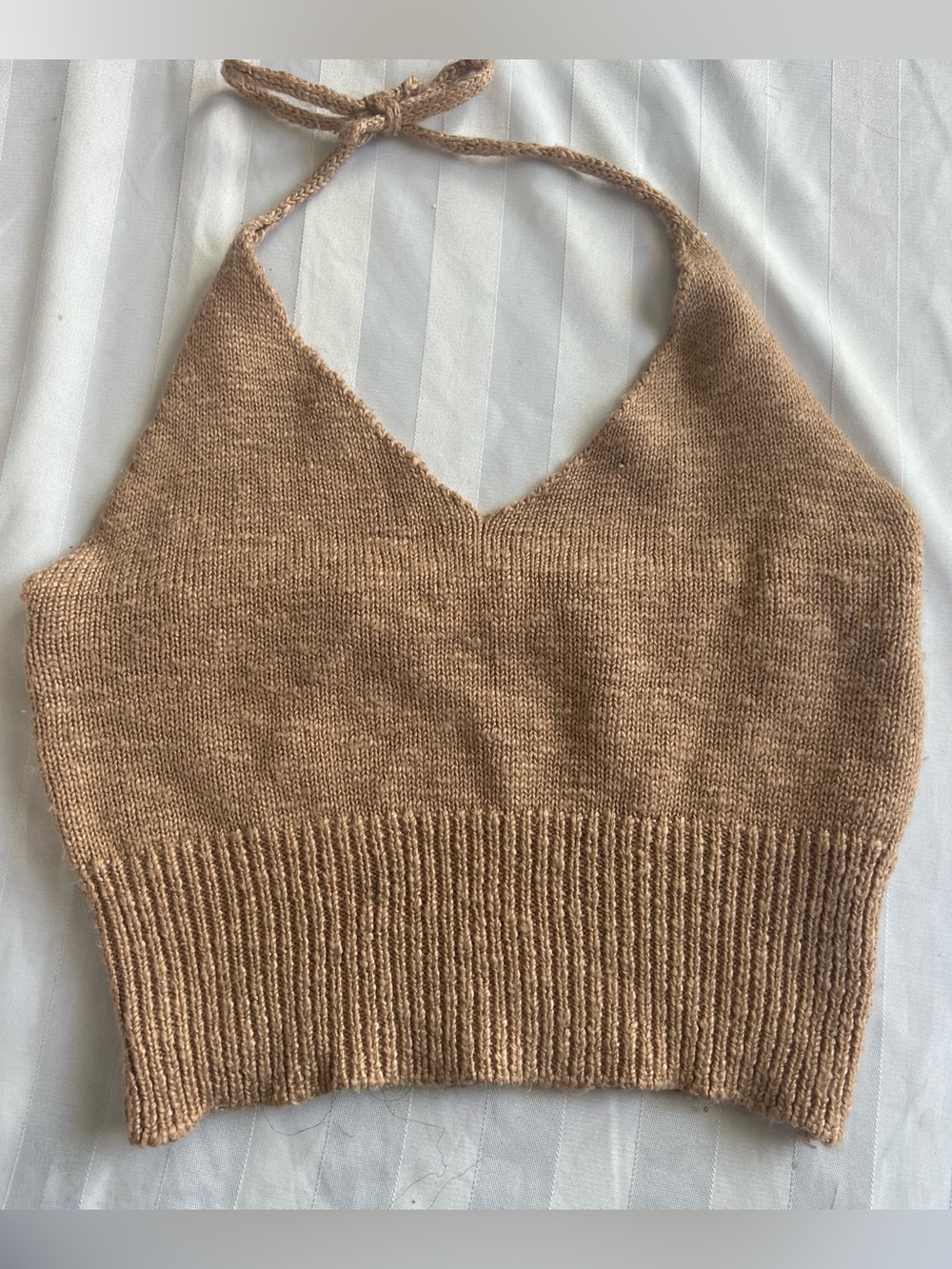 Knit Halter Crop Tank Top